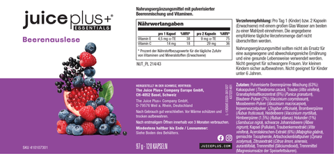 Obst-, Gemüse- und Beerenmischung Kapseln