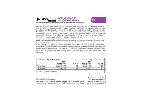 Obst-, Gemüse- und Beerenmischung Kautabletten