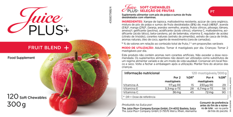 Obst-, Gemüse- und Beerenmischung Kautabletten