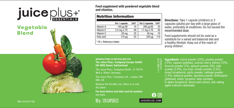 Mélange de fruits, légumes, baies et oméga+ Capsules