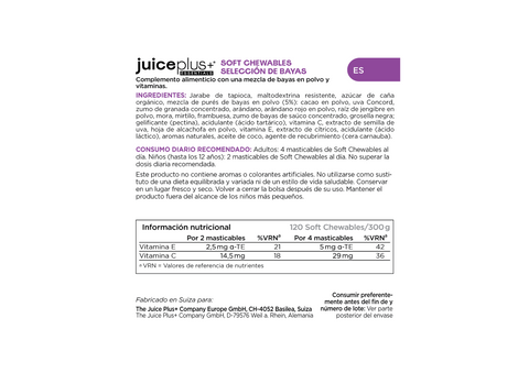 Obst-, Gemüse- und Beerenmischung Kautabletten